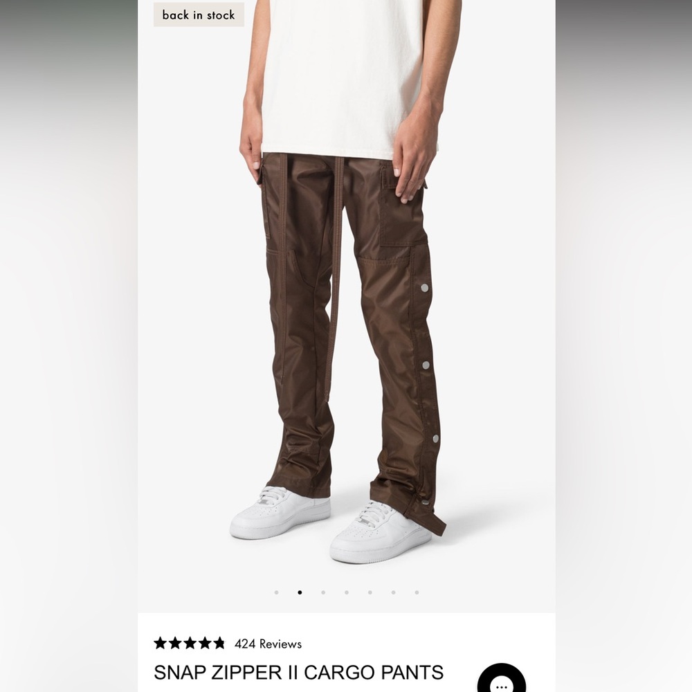 2 pair of MNML Brown / Black  Snap Zipper II Cargo Pants